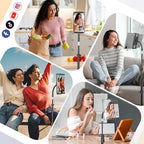 Aureday iPad Stand Floor, 67” Height Adjustable iPad Tripod Stand, Tablet Stand with Extendable Holder for iPad mini, iPad Air, iPad Pro, Kindle, Switch, Smartphones, and All 4.7" to 12.9" Devices - color: Black