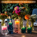 8 Pack Glass Cylinder Vases 4,6,8,10 Inch Tall Clear Flower Vase Hurricane Floating Candle Holder for Table Centerpiece Wedding Home Decor - size: 8 Pack(4,6,8,10 Inch )