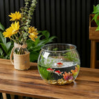 Geelin 1.5 Gallon Plastic Fish Tank Large Bowl Shatterproof with Crystal Clear Clarity for Terrarium, Flower Vase Centerpiece Gift for Fish Lovers (Round) - size: 1.5 Gallon, style: Round