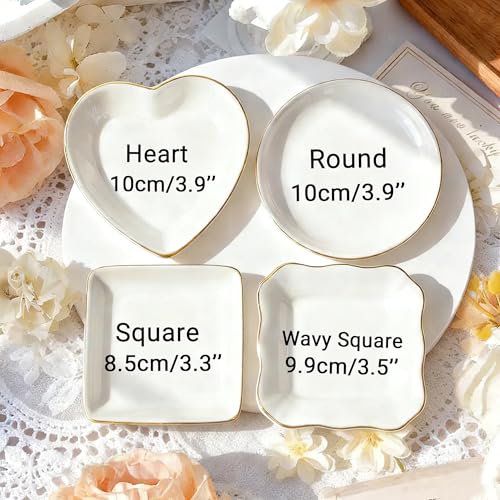 Custom Photo Jewelry Dish Heart Shaped Ceramic Ring Holder Toile de Jouy Decorative Trinket Tray Personalized Picture Keepsake Bowl Mother Day Present for Mommy Grandma Wife Daughter Her Birthday - color: Design 05