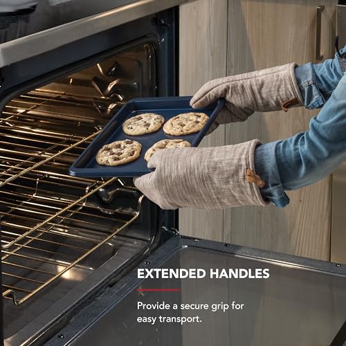 KitchenAid 9x13in Nonstick Aluminized Steel Baking Sheet, Ink Blue - color: Ink Blue, size: 9 x 13 Inch
