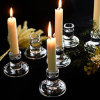 4pcs Taper Candle Holders, Glass Crystal Candlestick Holders Bulk, Clear Candle Holders for Dining Table Centerpiece - color: Transparent 4pcs