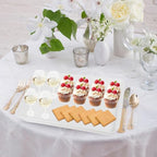 greenandlife 4 Pcs 16" x 11" Large Serving Trays for Party Supplies, Plastic Platters for Serving Food, Unbreakable Reusable Trays for Snack, Fruit, Cookies, Desserts in Kitchen, BPA Free, White - color: White