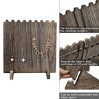 Ikee Design Set of 2 Wood Necklace Jewelry Display Stand for 8 Necklaces, Necklace Display Holder Organizer, Coffee Color - color: Coffee