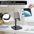 Doboli Cell Phone Stand, Phone Stand for Desk, Phone Holder Stand Compatible with iPhone and All Mobile Phones Tablet, Gifts for Adults Women Men Mom Wife, Black - color: black