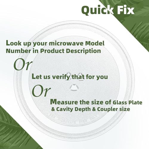 11.5" Microwave Turntable Compatible with Whirlpool W11443145 W11401221, 11 1/2 inch Replacement Microwave Glass Plate for WB49X689 3517203500 F06019W00XP 9KC3517203500 - size: 11.5" Small Coupler Hole