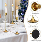 Candlestick Holders Taper Candle Holders, Candle Stick Holders Set of 3, Brass Gold Candlestick Holder, Candle Holder for Wedding Party Dining