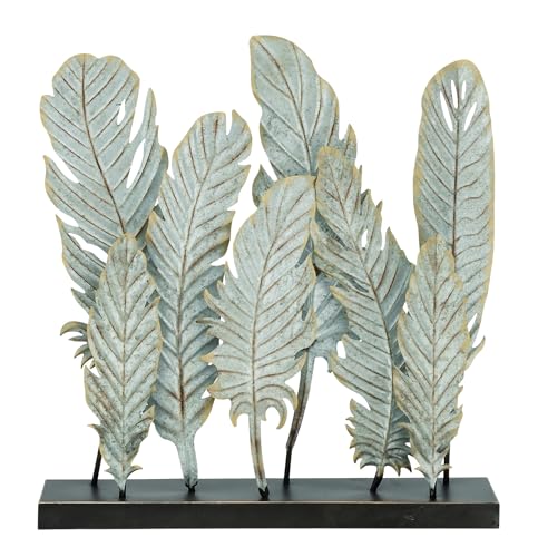 Deco 79 Metal Bird Decorative Sculpture Feathers Home Decor Statue, Accent Figurine 20" x 5" x 21", Gray