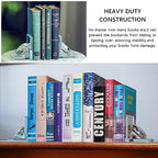 1 Pair Crystal Bookends with 80mm Clear Diamond, L Shaped Heavy Duty Book End for Shelves Non Skid Bookends Book Stopper, 4inch - color: Diamond