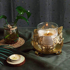 SUPERFINDINGS 1PC Iron Butterfly Candle Holder 4.1x4.1x3.5inch Decorative Candlestick Holder Art Tealight Candle Holder Golden Cup Candlestick for Home Table Christmas Party Decoration