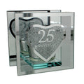 Anniversary Single Glass Tea Light Holder '25th' Anniversary