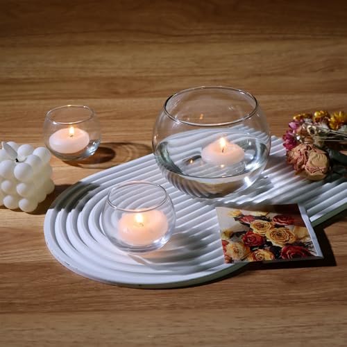 PINIWON 6 Pack Clear Round Glass Vases, 4.7” W x 3.5” H, Bubble Bowl Flower Vase for Table Centerpieces, Candle Holders for Wedding Event Home Decor