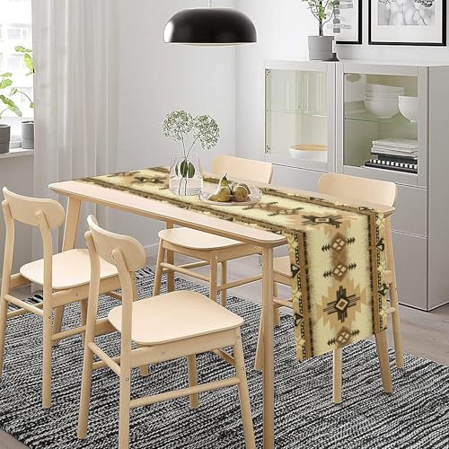 Aztec Table Runner Southwestern Ethnic Style Geometric Navajo Tribe Abstract Pattern Vintage Rustic Table Dinner Table Runner 13x60 Inch - color: Aztec-4, size: W13x60L