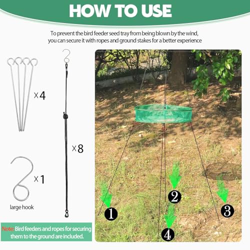 Bird Seed Catcher Tray for Hanging Bird Feeder Platform, 20 inches Birdseed Hoop for Hummingbird Feeders Bee Feeder Outdoor Garden Hanging Tray (Upgraded Against Strong Winds) (1PC) - color: 1PC