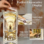 MiniCity Book Nook Kit, DIY Miniature Dollhouse Booknook Kit, 3D Wooden Puzzle Bookend Bookshelf Insert Decor with LED Light for Teens and Adults (Library of Gods) - style: Library of Gods