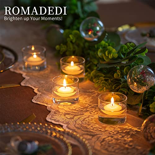 Romadedi Clear Tealight Candle Holder - Glass Votive Table Bulk Small Wedding Decor Centerpiece Floating Tea Lights for Christmas Party Birthday Home Pack of 12 - size: 2x2.2inch