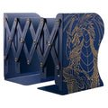 Dragon Bookends, Adjustable Bookends, Unique Book Holders for Shelves, Metal Book Ends for Heavy Books, Non-Skid Book Stander for Desk, Shelf, Office, Stationery Gift (Blue 2) - color: Blue 2