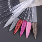 150 Pcs Nail Swatch Sticks with Ring, Clear Pointed Shaped Nail Art Polish Display Tips, Stiletto False Nail Sample Sticks, Nail Practice Color Display Board Manicure Home DIY Salon Supplies - color: Clear Stiletto Shaped