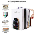 Sensaku Book Ends Cool Gamer Slogan Text Bookends (1 Pair) Heavy Duty Non-Slip Wood Decorative Home Office