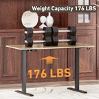 Ywin Electric Height Adjustable Standing Desk with Wheels, 63 x 24 inches Ergonomic Stand Up Desk for Home Office - color: Light Antique