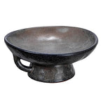 Creative Co-Op Stoneware Bowl with Handle and Base, Black Reactive Glaze - color: Black, size: 8.0" Round x 3.75" Tall