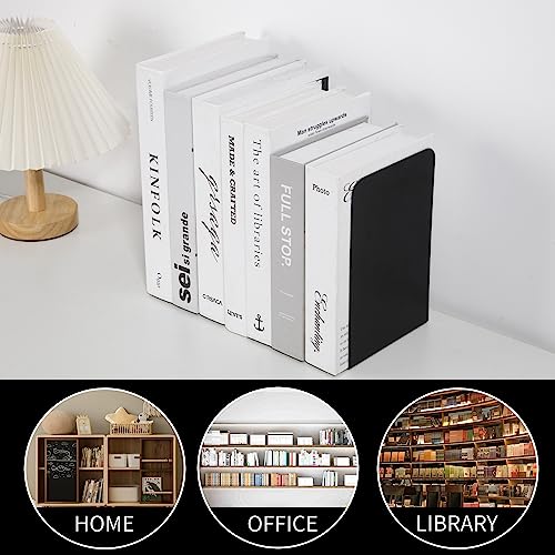 Metal Book Ends Bookend for Shelves Book Holder - color: Black
