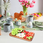 Medium Wooden Serving Trays for Party Long Charcuterie Boards Rectangle Acacia Wood Platter Fruit Dessert Tray for Food Dish Snack Cookie Appetizer Plates Cheese Board Kitchen Dinner Platters - size: 14" × 8" × 0.6"