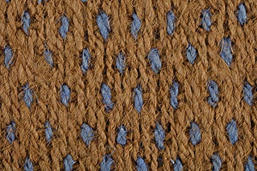 Anji Mountain AMB0BT4F-007 Black Rubber Boot/Shoe Tray with Coir, Fits 4 Pair (46.5" Wide), Tan & Blue Insert - color: Tan and Blue Insert, size: 46" x 14" x 1.5"