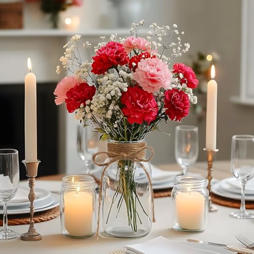 Vintage Glass Vases for Flowers, Set of 12 Clear Vases for Farmhouse Wedding Centerpiece Cylinder Bottle for Reception Table Decoration Home Decor Floral Arrangements - color: Clear, size: Large-12Pcs