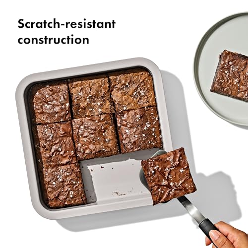 OXO Good Grips Non-Stick Pro Ceramic Coated Metal Bakeware 9” Square Cake Pan – Biscuit - color: Biscuit, size: 9" Square Cake Pan