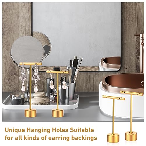 Kigeli 6 Pack Metal T-Bar Earring Display Stand Retail Earring Display Holder Detachable Jewelry Storage Rack for Selling Photography Prop