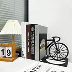 Metal Bicycle Bookend, Bike Bookends, Bicycle Bookends Pair in Metal, Bike Book Ends for Shelves, Heavy Book Supports, Book Organizer, Black Book Holders for Home Office