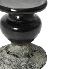 Creative Co-Op 2-Tone Sculptural Terracotta Pillar Candle Holder, Distressed Black - color: Black, size: 4.5" W x 5.25" H