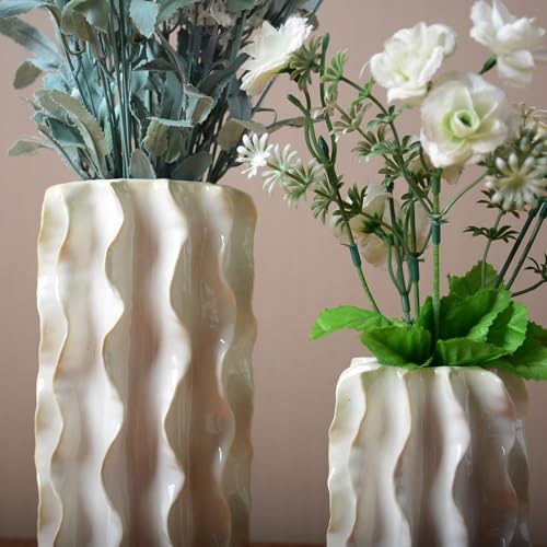 SEINHIJO Ceramic Flower Vase Modern Decor Sculpture Home Gift Statue for Tabletop Bookshelf Art 5.1 Inch - size: Medium