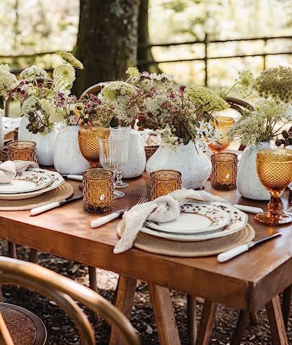 36 Pack Amber Votive Candle Holders, Glass Tea Lights Candle Holder for Boho Wedding Decor,Amber Candle Holders for Home Decor Gift Fall Wedding Christmas, Thanksgiving Party Table - color: Amber