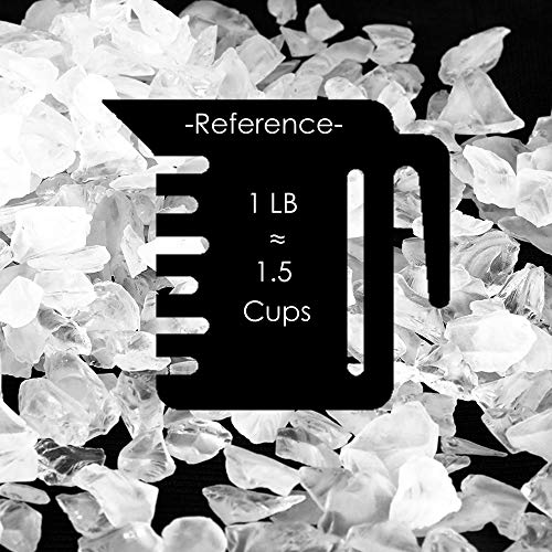 CYS EXCEL Frosted Clear Sea Glass (4 LBS, Approx. 6 Cups) | Multiple Color Choices Crushed Glass Vase Filler | Aquarium Nautical Decor for Art Crafts - color: Frosted Clear, size: 4 LBS