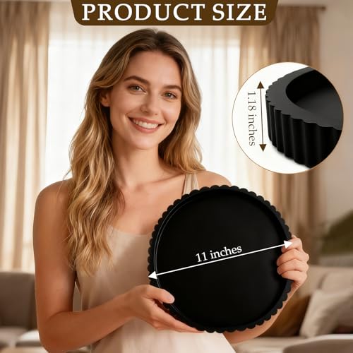11 Inches Round Decorative Tray for Coffee Table Decor, Wooden Tray Non-Slip Solid Color Serving Tray for Home Decor, Farmhouse, Kitchen, Living Room and Bathroom