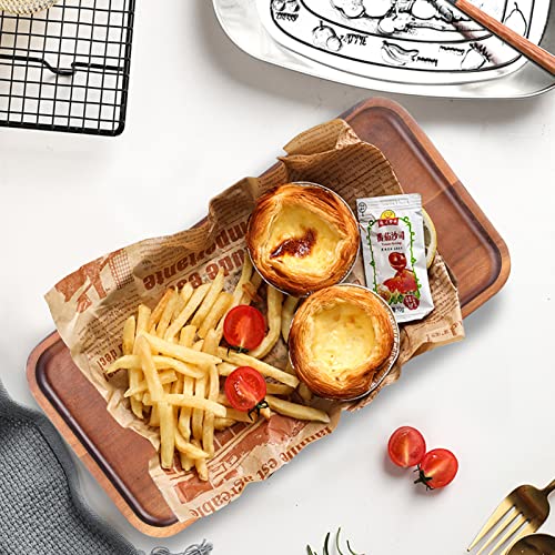 Acacia Wood Platters Small 12"x6" Long Charcuterie Board Rectangle Decorative Tray Wooden Serving Platter for Food Appetizer Cake Plates Kitchen Dish Cheese Boards Rectangular Snack Dessert Trays - size: 12" x 6" x 0.6"