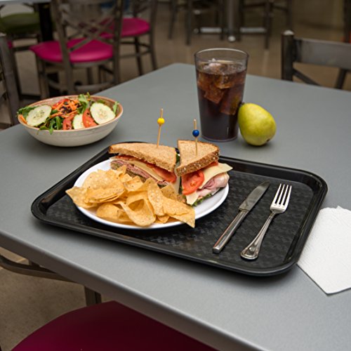 Carlisle FoodService Products CT121603 Café Standard Cafeteria / Fast Food Tray, 12" x 16", Black - color: Black