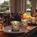 LOVEINUSA 48pcs Votive Candles Holders Wraps, Silver Tea Light Candle Fairy Home Decoration (No Bottom) - color: Silver