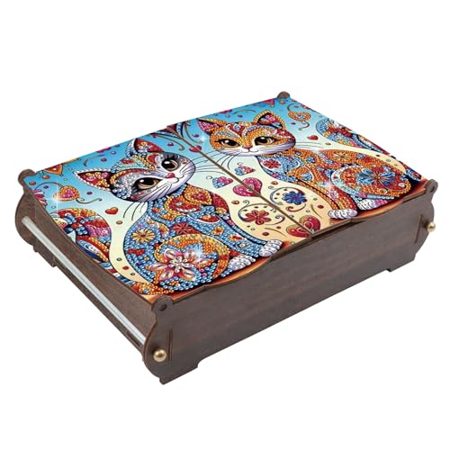 Tontut Diamond Painting kit Storage Box, cat DIY Multifunctional Craft Storage Box, Suitable for Home Office Holiday Gifts - color: Gorgeous kitty