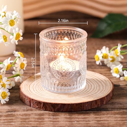 MATAHUM 12 Pcs Clear Votive Candle Holder, Glass Tealight Candle Holders for Wedding Table Centerpiece, Home Decor, Birdal Shower, Party - color: Clear, size: 12pcs