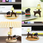 RAQWI Cute Mini Cat on Books Figurine Resin Cat for Office, Home Decoration Perfect Cute Cat Gift for Cat Lovers - style: Lamps
