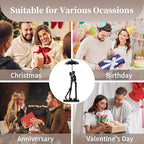 Sziqiqi Iron 6th Sculpture for Wife - Black Metal Couple Statue Kissing Under Umbrella Man Woman Sculpture Figurines for Shelf Mantel Fireplace Entry Bookshelf Television Room - style: Umbrella