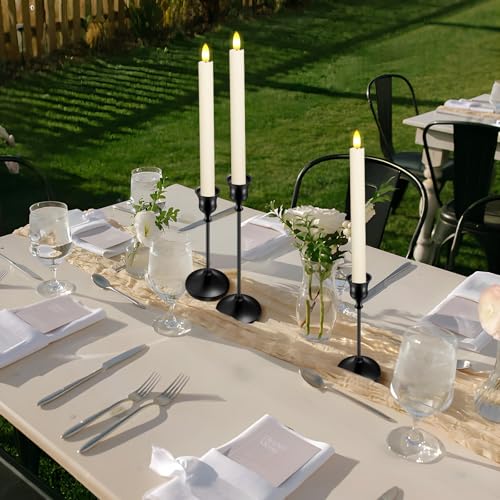 Candlestick Holders 6 PCS Metal Taper Candle Holders, KSWING Black Candle Stick Holders Set, Perfect for Table Centerpiece Mantel Party Wedding Christmas Home Decor, Set of 6 - color: Black, size: tall - 6pc