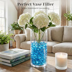 FUTUREPLUSX 5Lb Light Blue Flat Glass Marbles, Glass Beads Flat Gems Aquarium Pebbles Vase Filler Table Scatter Decor - color: Blue