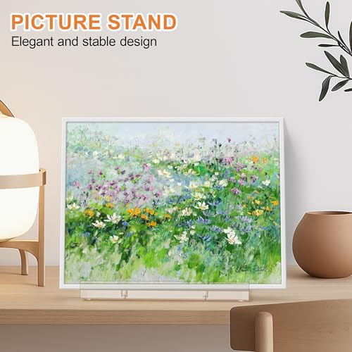CHEPULA Heavy Acrylic Display Stand, Tabletop Art Display Clear Easel Stand for Books, Plates, Pictures, Frames
