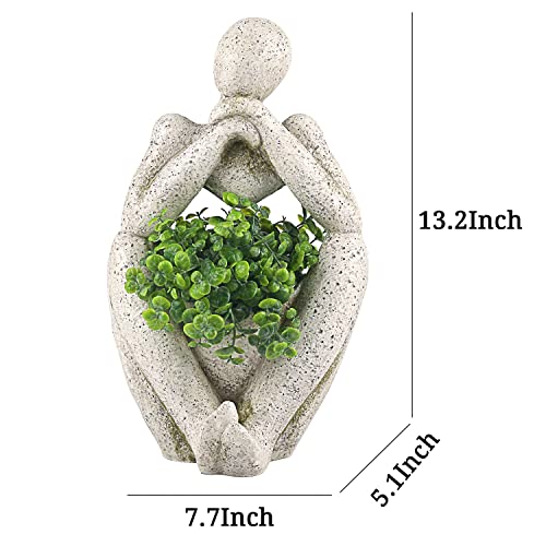 Large Planters for Outdoor Indoor Plants Head Face Planter Pot Unique Succulent Planters Flower Vase with Drainage Hole Thinker - color: Man