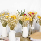 20 Stems Natural Dried Craspedia Billy Balls - 17" Golden Yellow Ball Flowers - Dried Flower Arrangement for Boho Wedding Farmhouse Decor - Vase Centerpiece Filler - DIY Dried Bouquet Home Decor