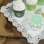 2Pcs Rectangle Iron Cupcake Serving Tray Fruit Dessert Plates for Party Anniversary Wedding Christmas Baby Shower (White) - color: White